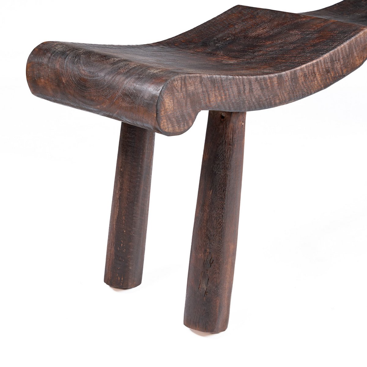 Mango wood bench, dark walnut, 155 cm - wave seat