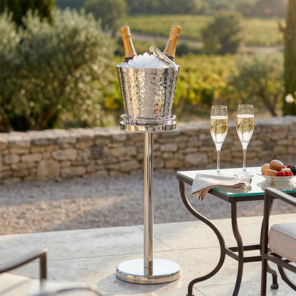 Champagnerkühler aus schwarzem Metall auf Ständer - 80 cm
