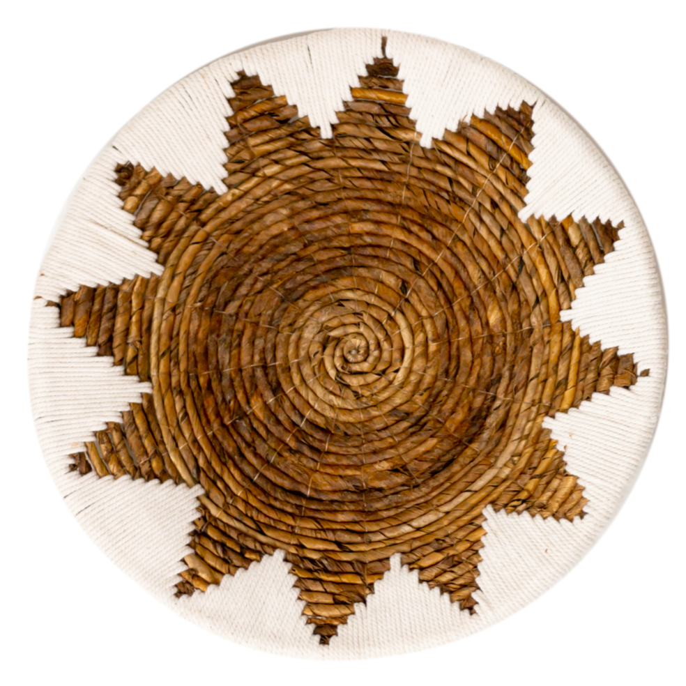 Banana fibre wall basket ADARI Ø 30 cm – star pattern