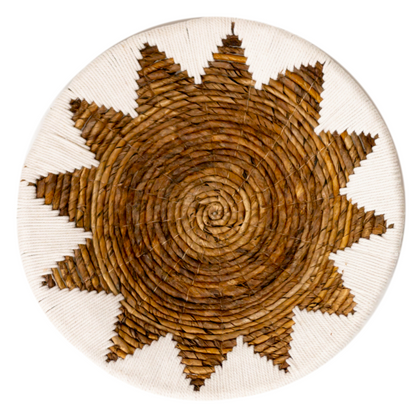 Banana fibre wall basket ADARI Ø 30 cm – star pattern