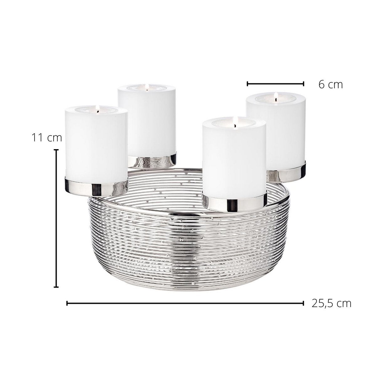 Adventskrans i rustfrit stål Rio, 26 cm