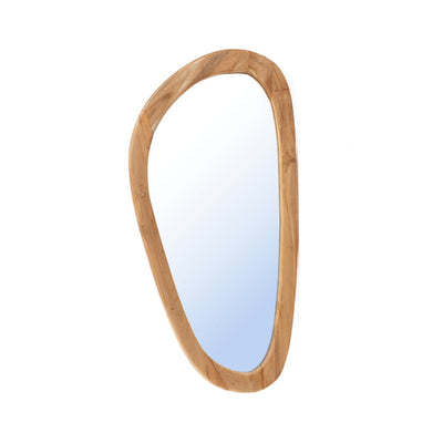 Teaktræsspejl, oval organisk ramme - XL