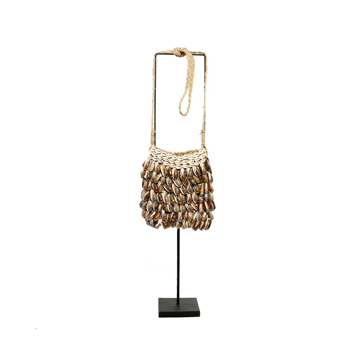 Muschelgeldbeutel auf Ständer - Cremefarben, 75 cm