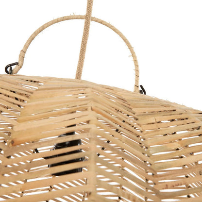 Rattan pendellampe, 45 cm - naturlig beige lanterne