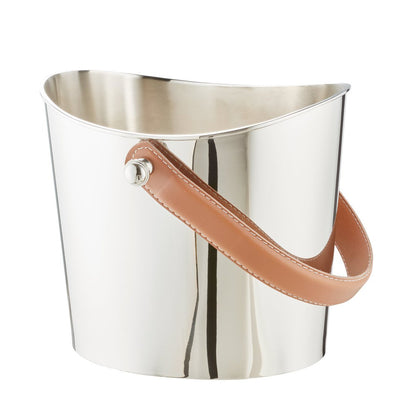 Forniklet isspand Gilbert – læderhåndtag, 17 cm