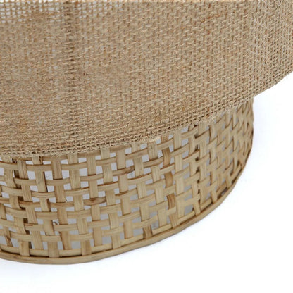Rattan væglampe, 41 cm - naturlig jute og flet