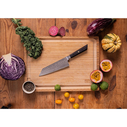 Bunka Santoku kniv, 17 cm - ibenholt skæfte med skede