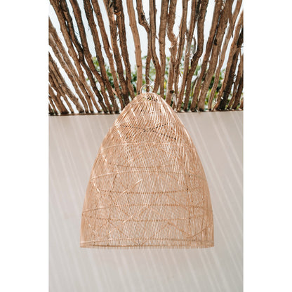 Rattan pendant light with twister weave - M
