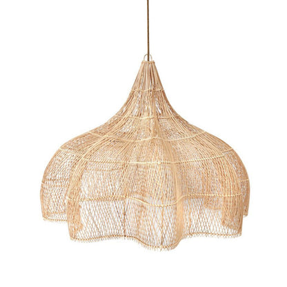 Håndvævet pendellampe i rattan 110 cm – naturlig, skulpturel XL-form