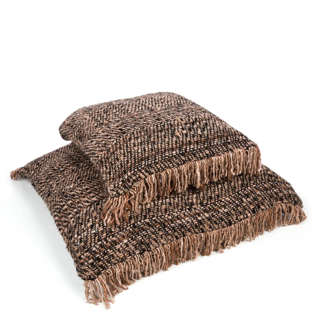 Handgefärbter Baumwoll-Kissenbezug 60×60 cm – Schwarz und Kupfer
