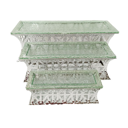 Dessertplatten aus massivem Silber, 3er-Set – Etageren-Buffetständer
