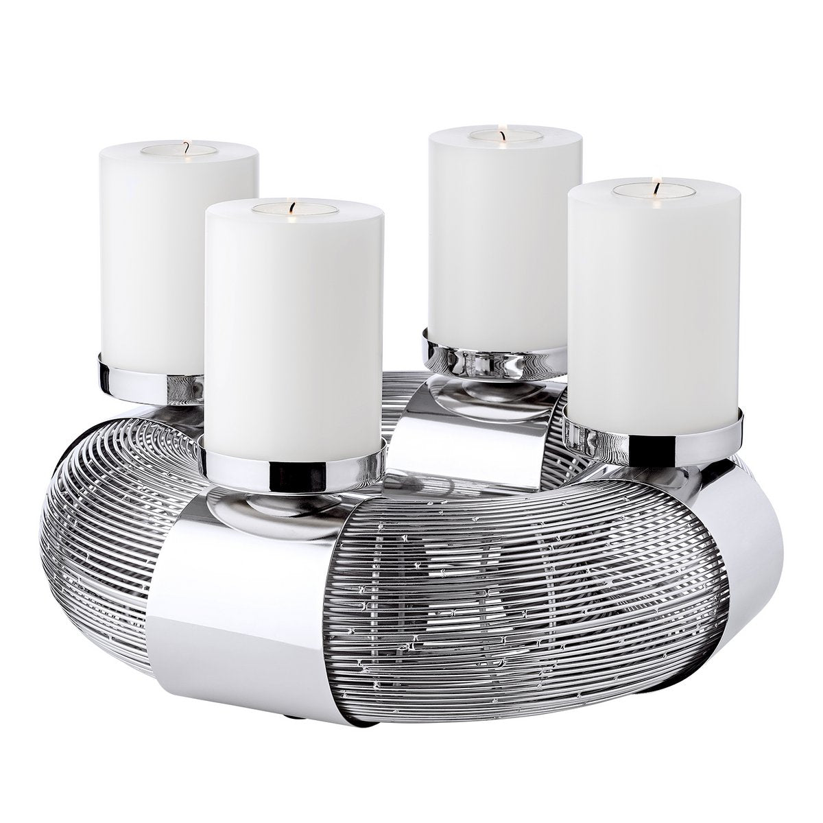 Adventskranz Flachs, Edelstahl, Ø 36 cm