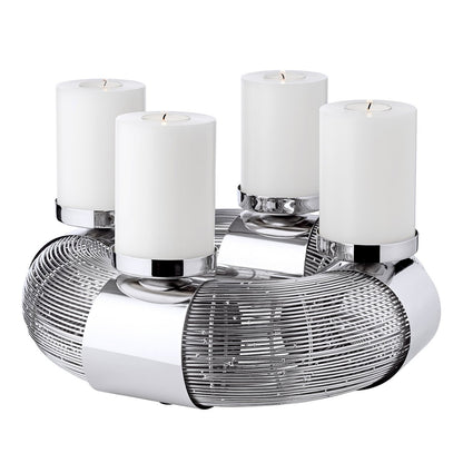 Adventskranz Flachs, Edelstahl, Ø 36 cm
