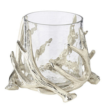 Aluminium lantern Kingston with antler design - 15 cm