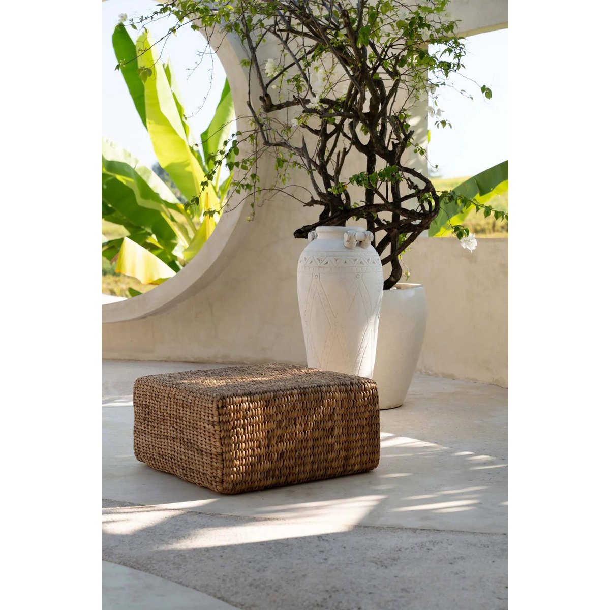 Sitzhocker Seegras 60×60 cm – Natur, Indonesien