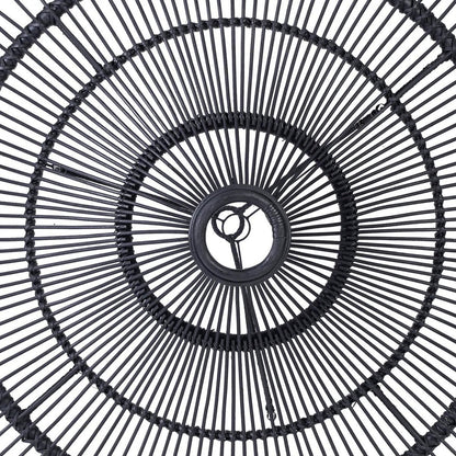 Black rattan sky pendant light XL - open-weave shade