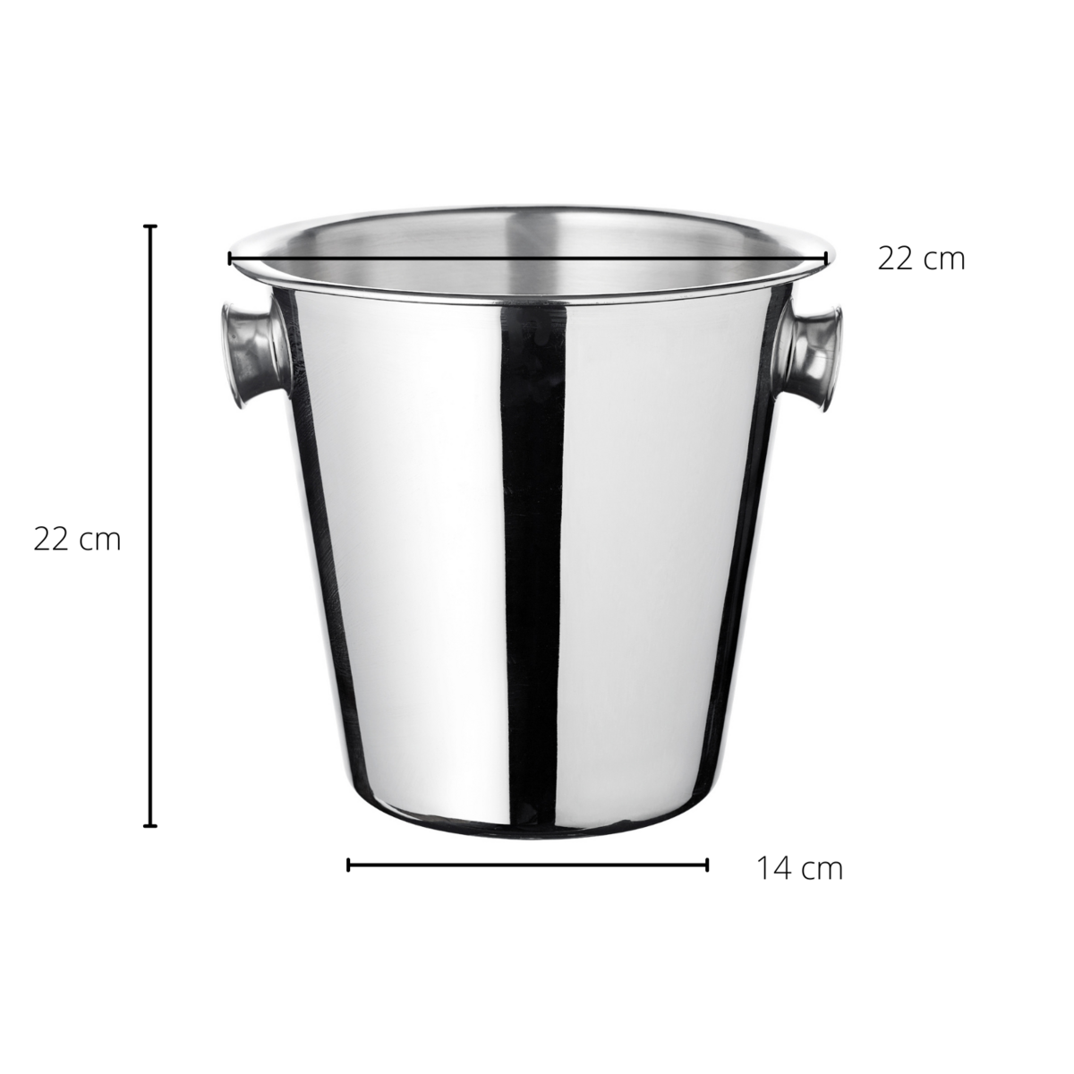 Stainless steel champagne cooler Joey, set of 3 – Ø 21 cm