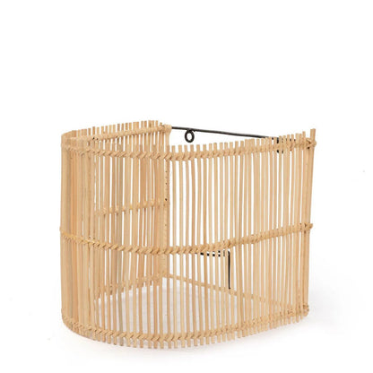Væglampe af rattan 20×25 cm - halvcylinder, håndlavet