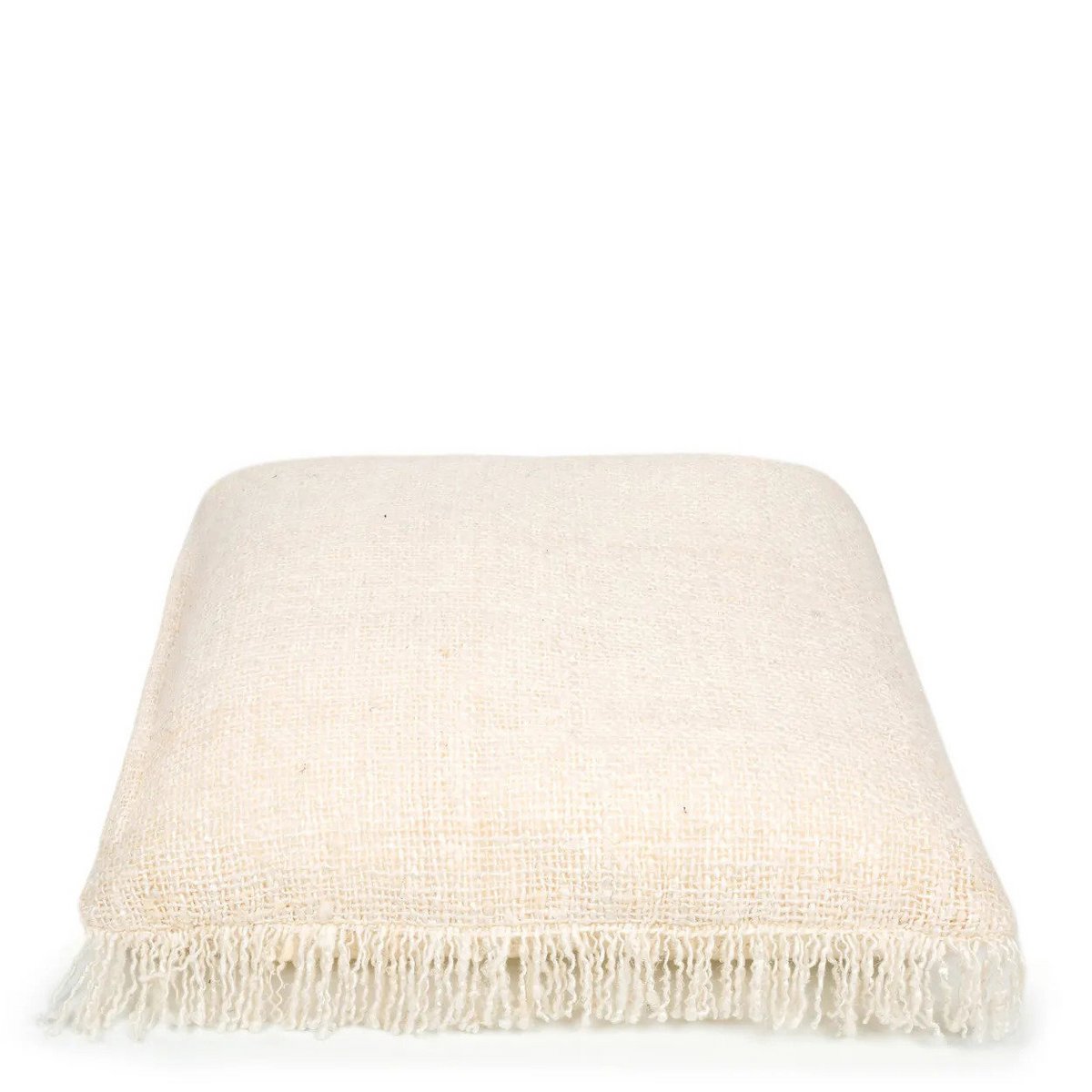 Handgefärbter Baumwollkissenbezug, 60×60 cm – Creme
