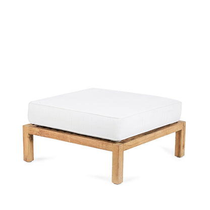 Modulær skammel i teaktræ, natur & hvid - 80 cm