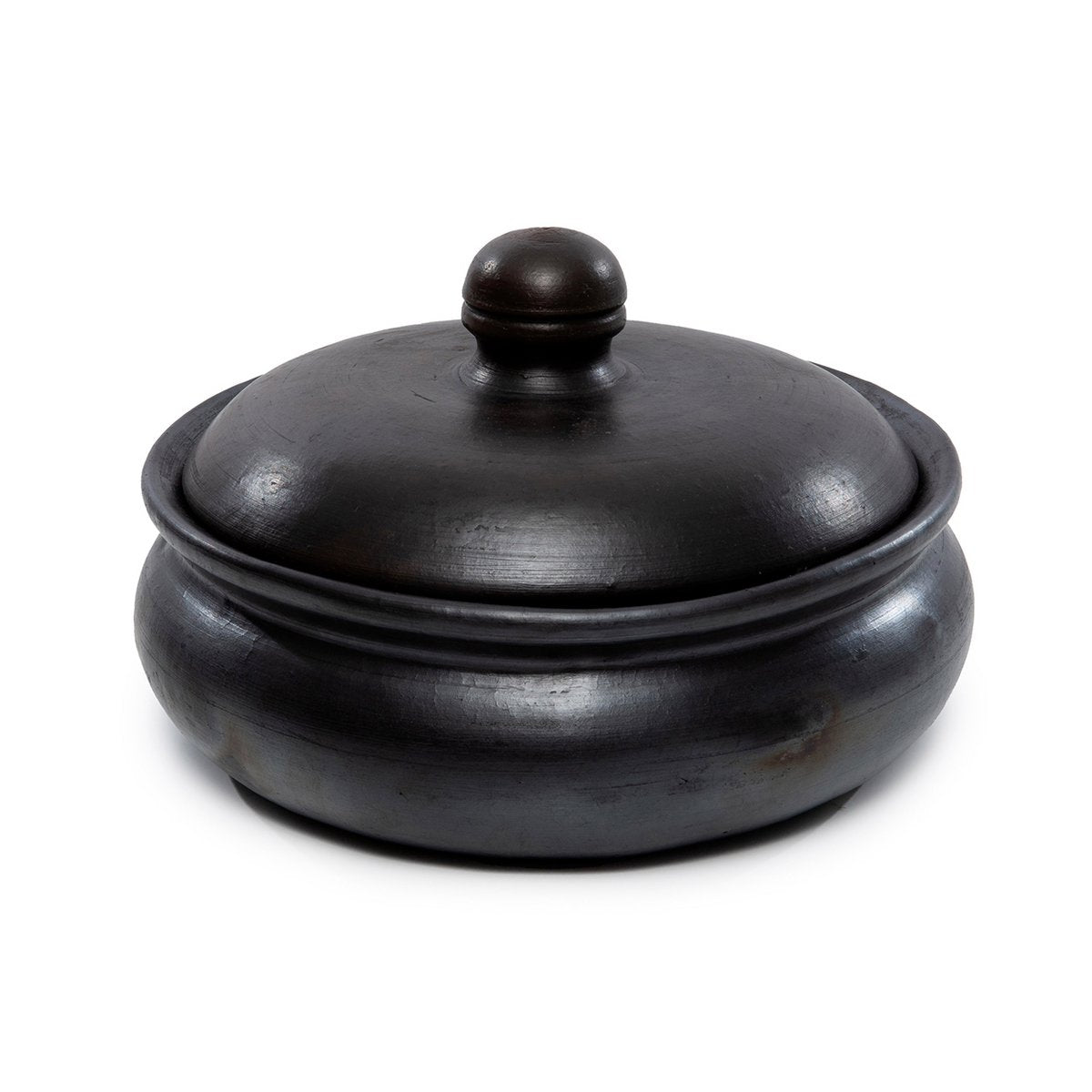 Burned curry pot, black - terracotta