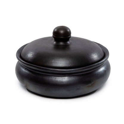 Burned curry pot, black - terracotta