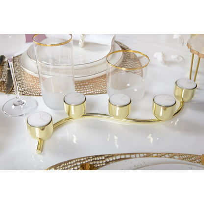 Gold twisted metal candelabra - 33.5cm