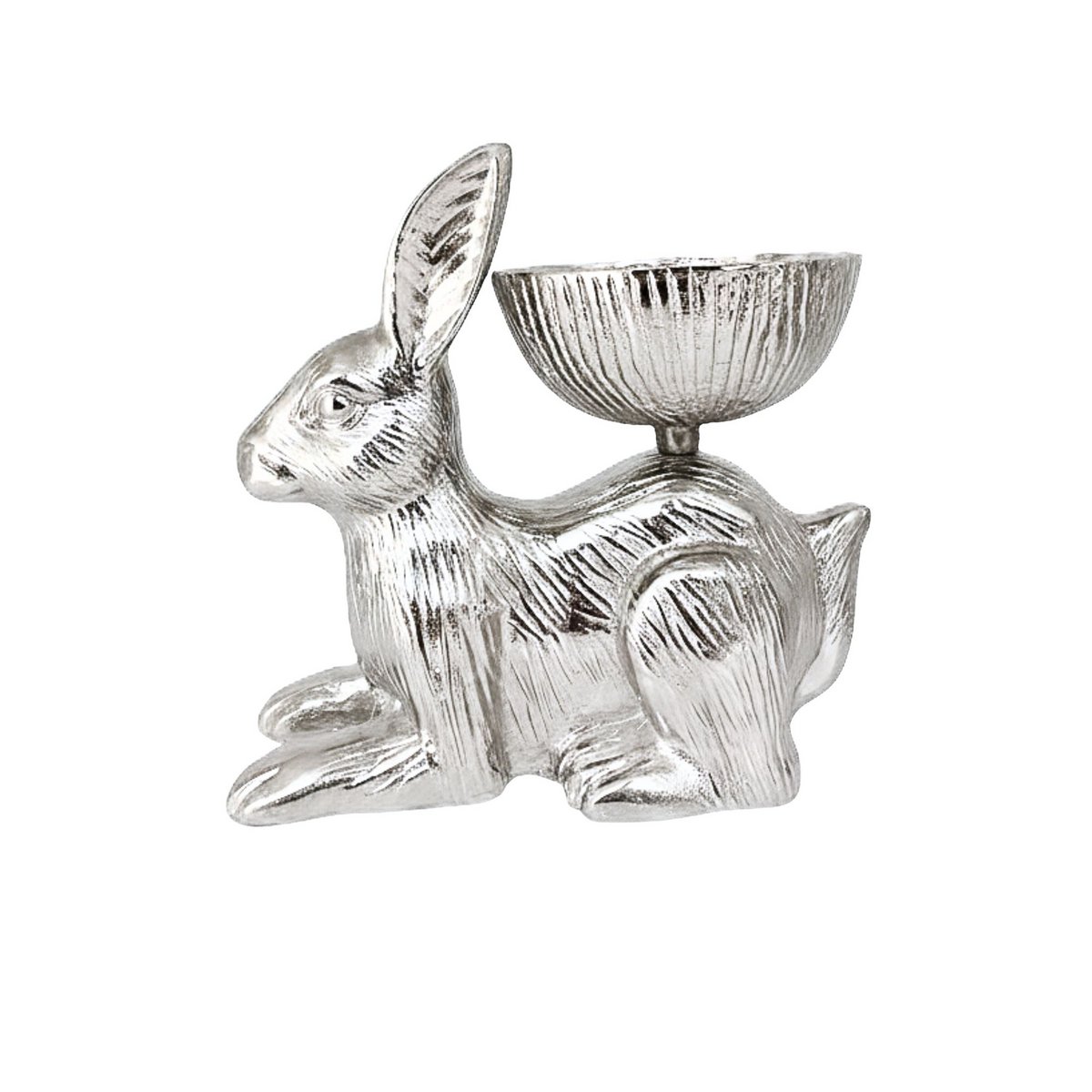 Aluminium-Dekoschale mit Hasenmotiv, 19 cm