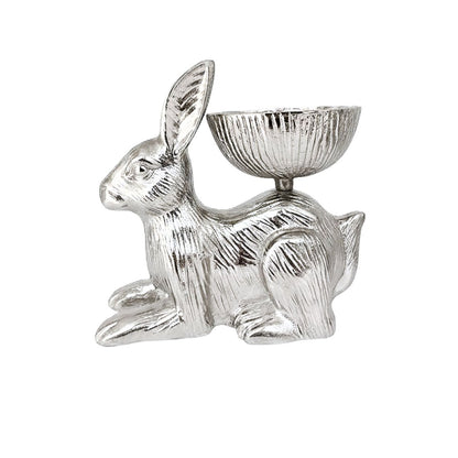 Aluminium-Dekoschale mit Hasenmotiv, 19 cm