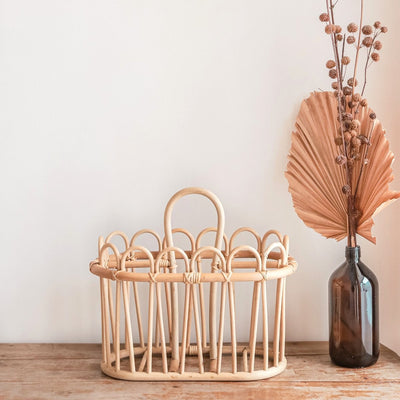 Rattan newspaper basket KUNO - natural beige