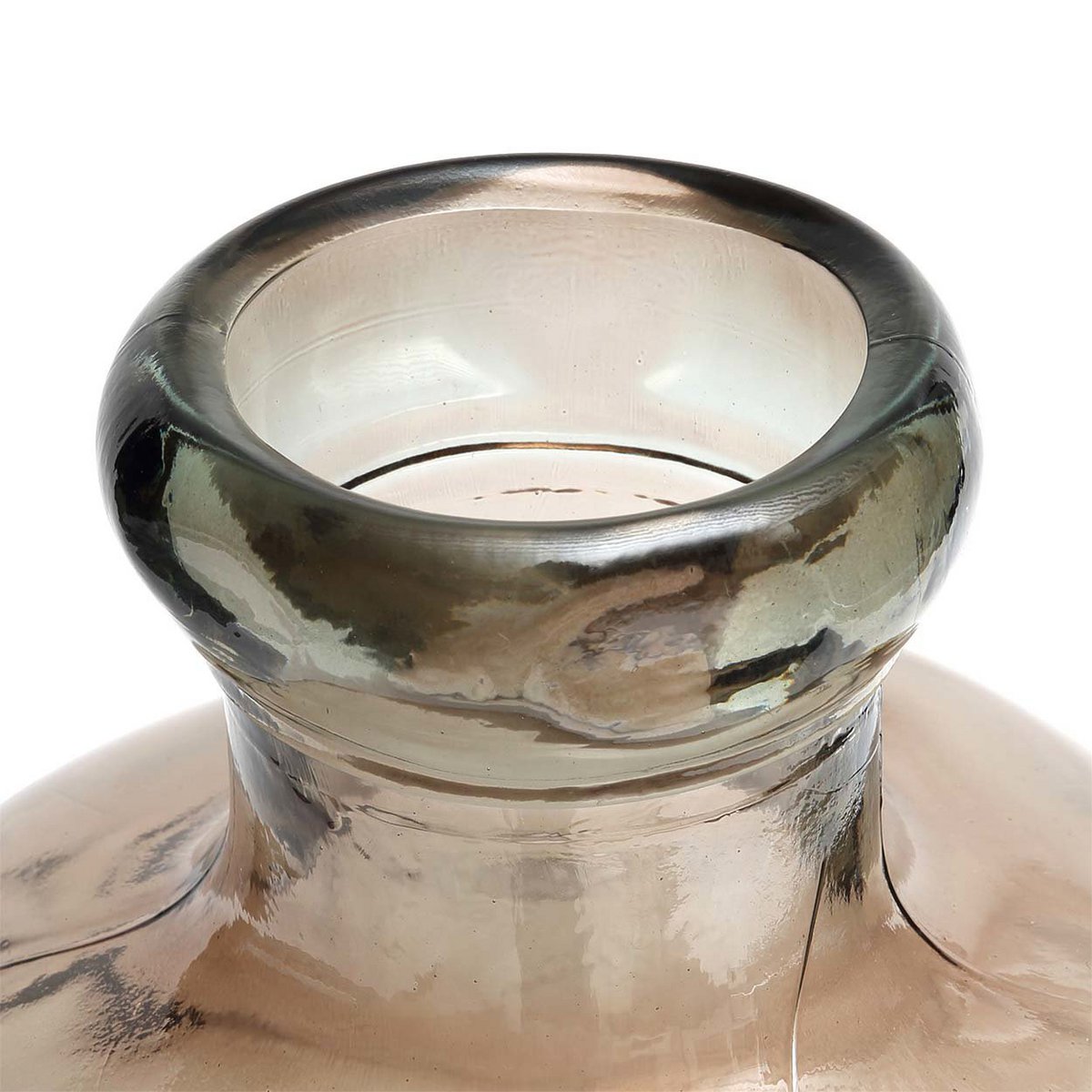 Recycled glass vase, beige, large sculptural