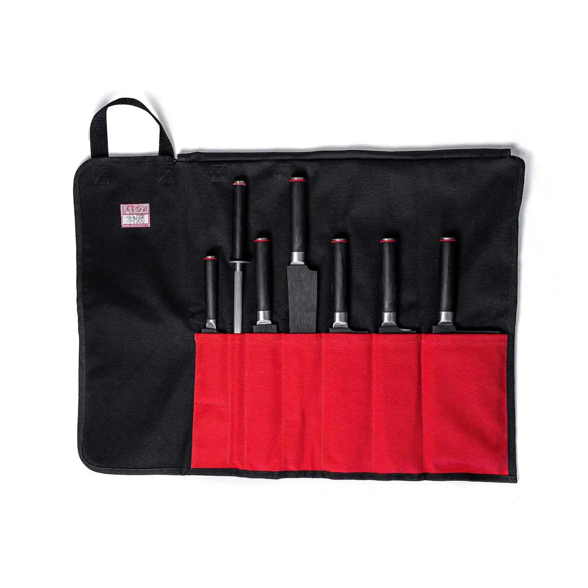 Baumwoll-Messertasche zum Aufrollen, 7 Fächer