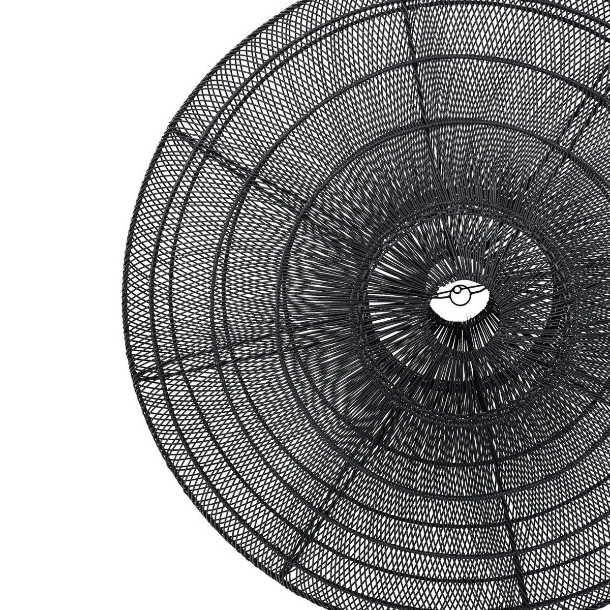 Black rattan macaron pendant light XL - 150 cm wide