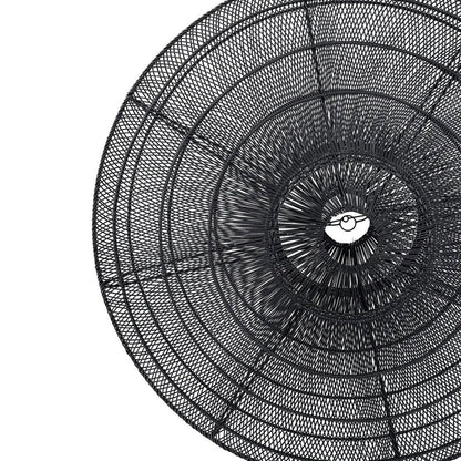 Black rattan macaron pendant light XL - 150 cm wide
