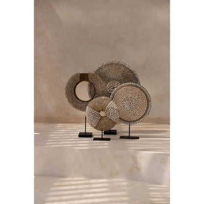 Shell decorative sculpture on stand - natural white