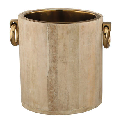 Gold and white metal champagne bucket 25×30×28 cm