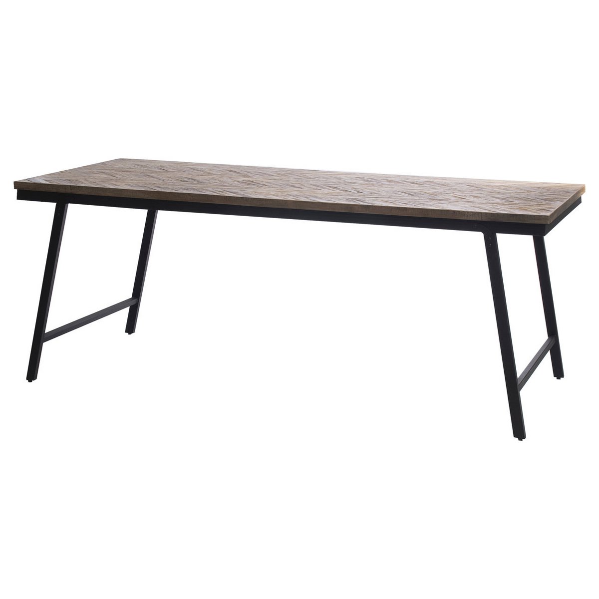Konsolbord i teaktræ med sildebensmønstret bordplade - 170 cm