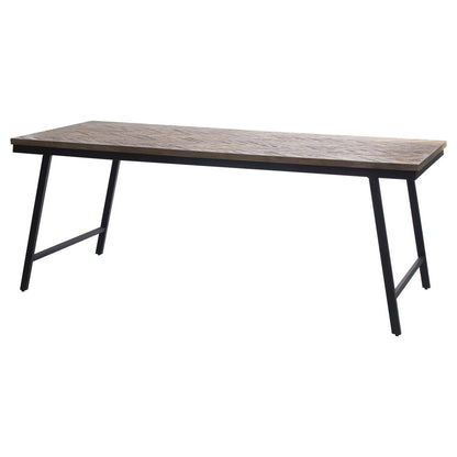 Konsolbord i teaktræ med sildebensmønstret bordplade - 170 cm
