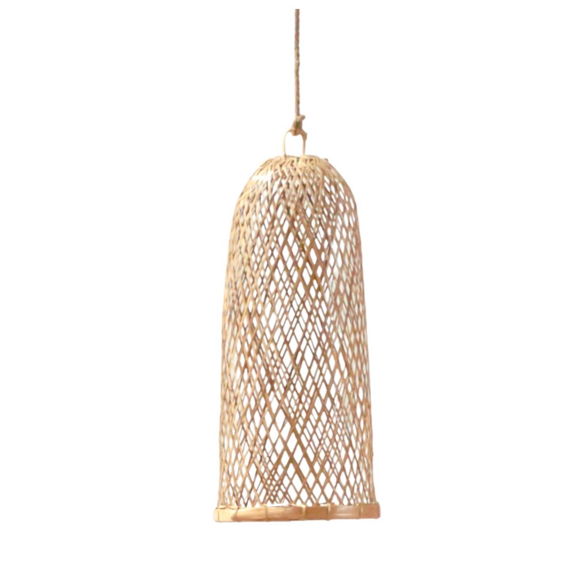 Lampeskærm af bambus og rattan Ø 25 cm – flettet, beige, 60 cm høj