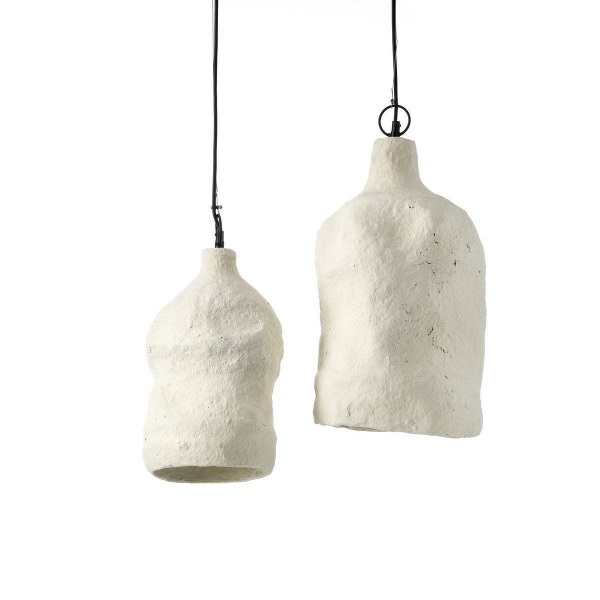 Papiermaché-Anhänger, weiß, klein – handgemacht