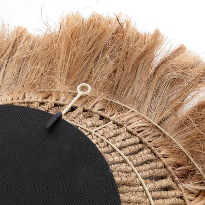 Grass mirror, abaca bowl-shaped, round, 85 cm - natural