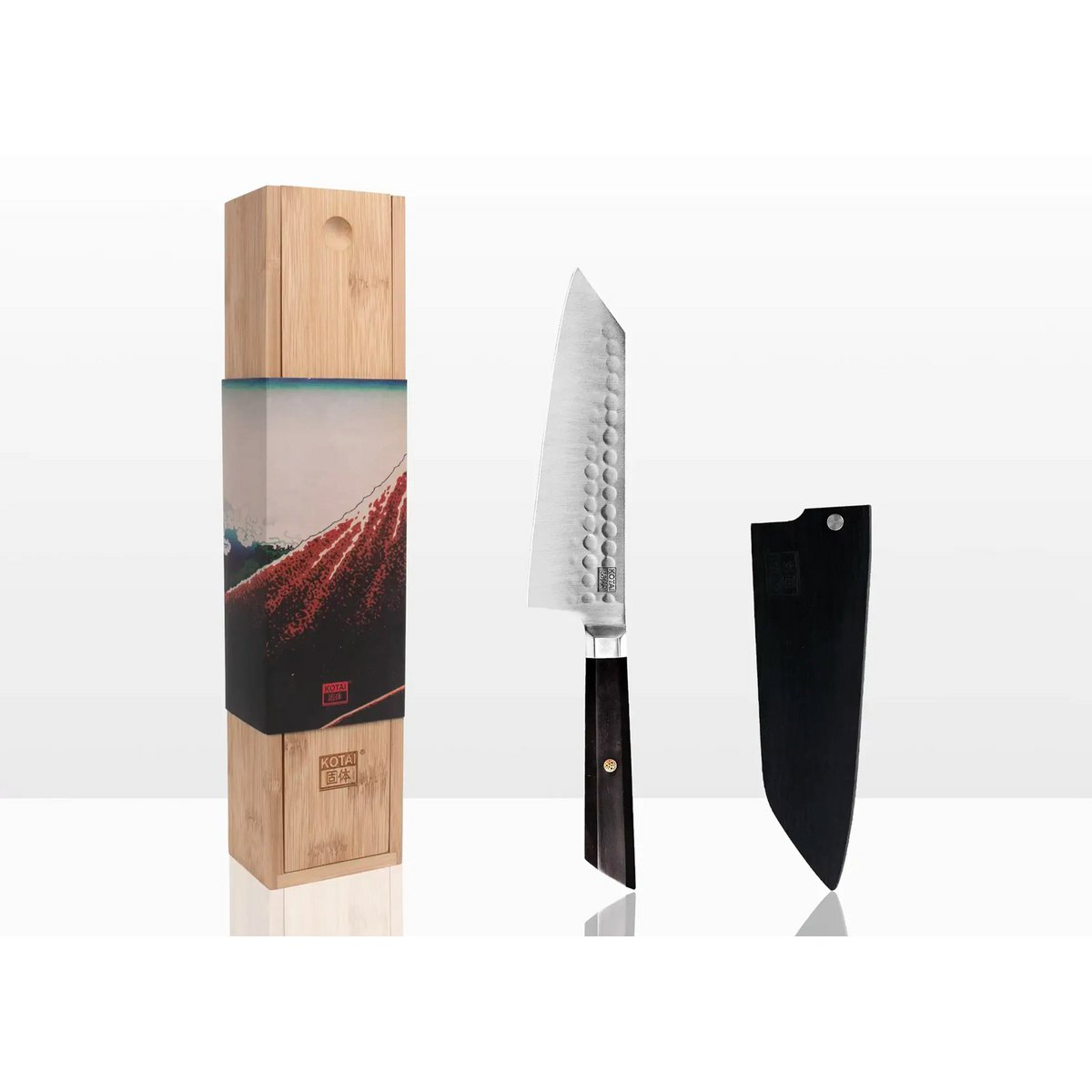Bunka Santoku kniv, 17 cm - ibenholt skæfte med skede