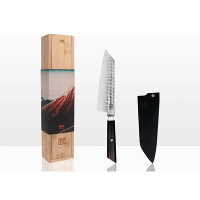 Bunka Santoku Messer, 17 cm – Ebenholzgriff mit Scheide