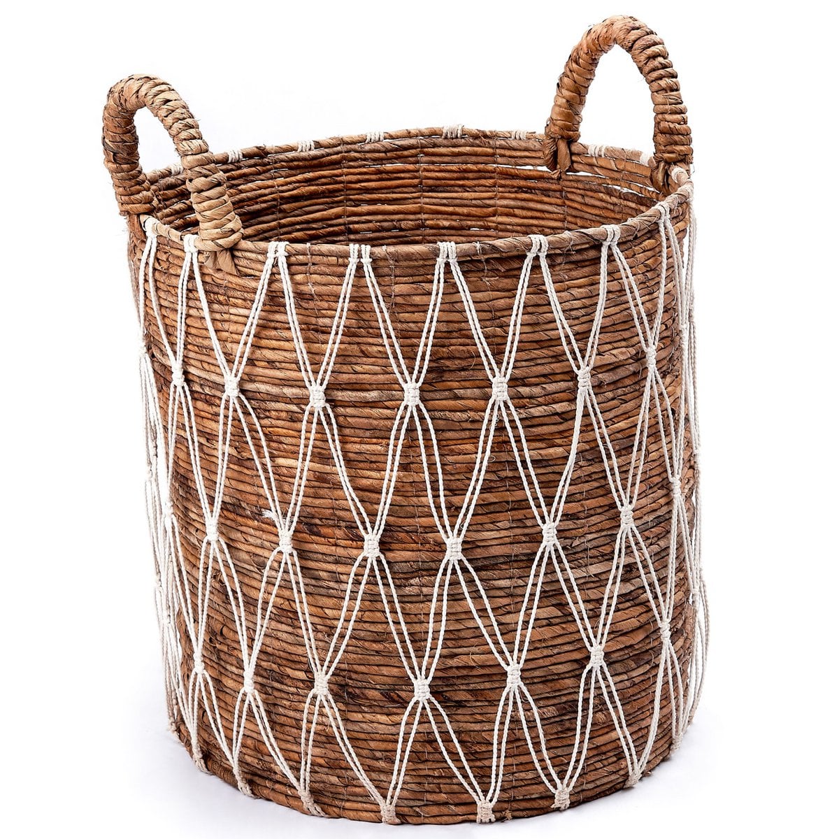 Wäschekorb Gariau L – 44 × 40 cm, weiß & beige