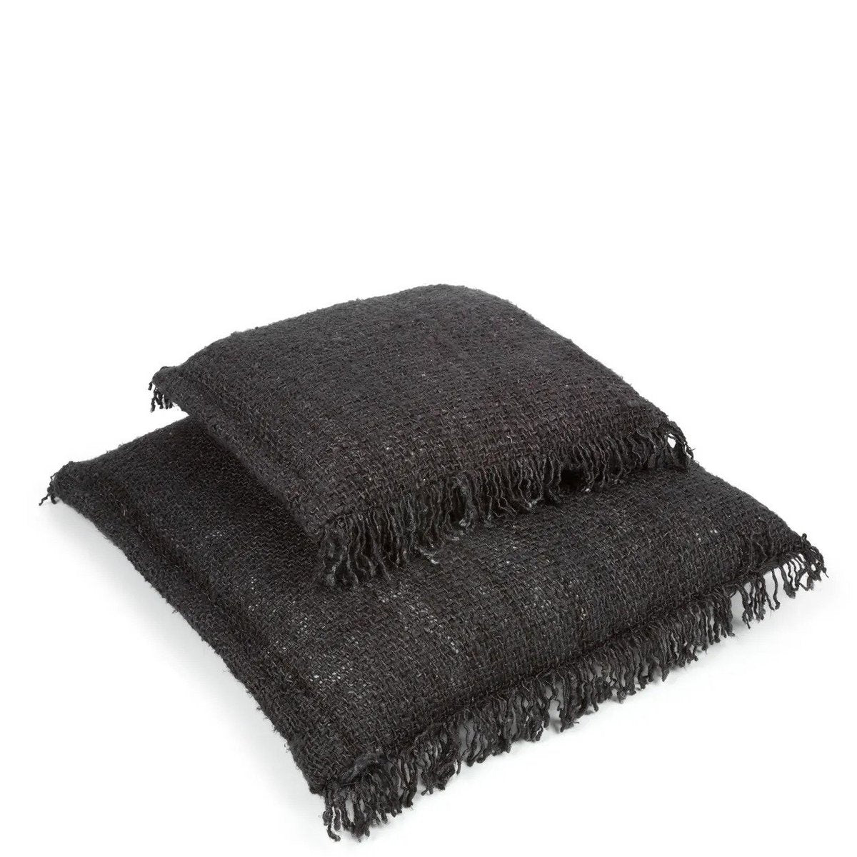 Handgefärbter Baumwollkissenbezug, schwarz - 60×60cm