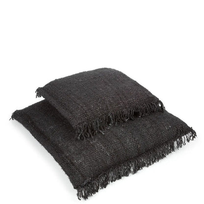 Handgefärbter Baumwollkissenbezug, schwarz - 60×60cm