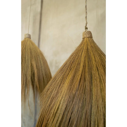 Grasfransen-Pendelleuchte 28 cm – strukturierte Naturfransen