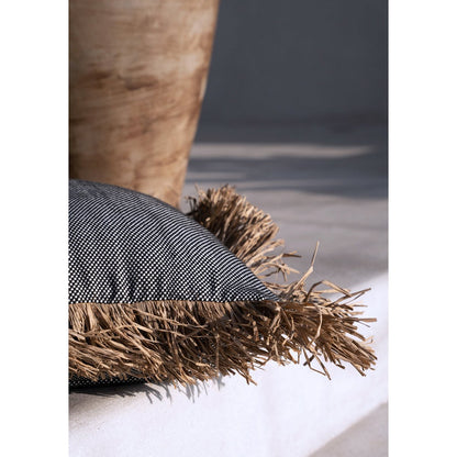 Pudebetræk i bomuld 60×60 cm – natur og sort, Indonesien