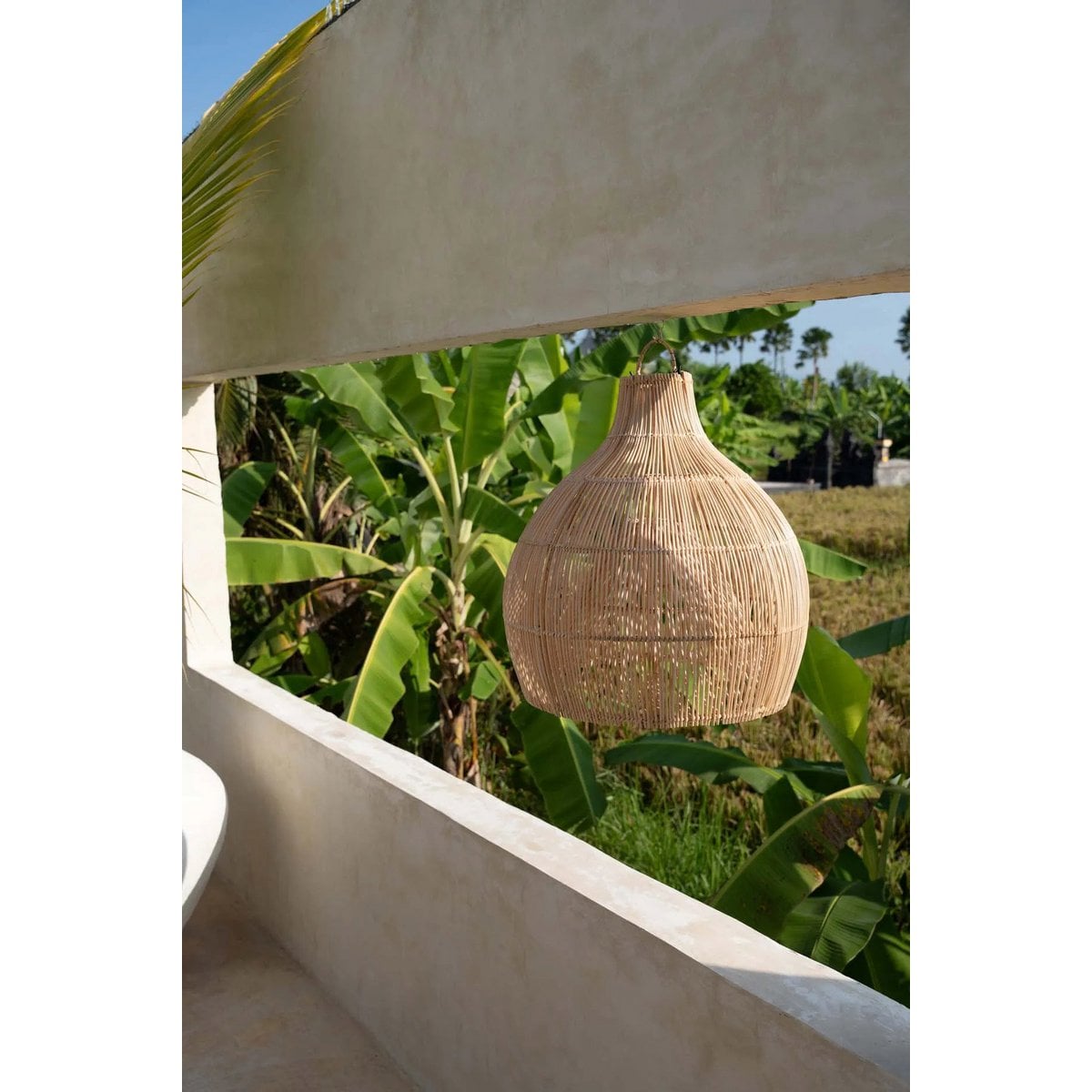 Rattan pendelskærm 50 cm - Hummerfælde, beige, kun skærm