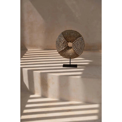 Shell decorative sculpture on stand - natural white